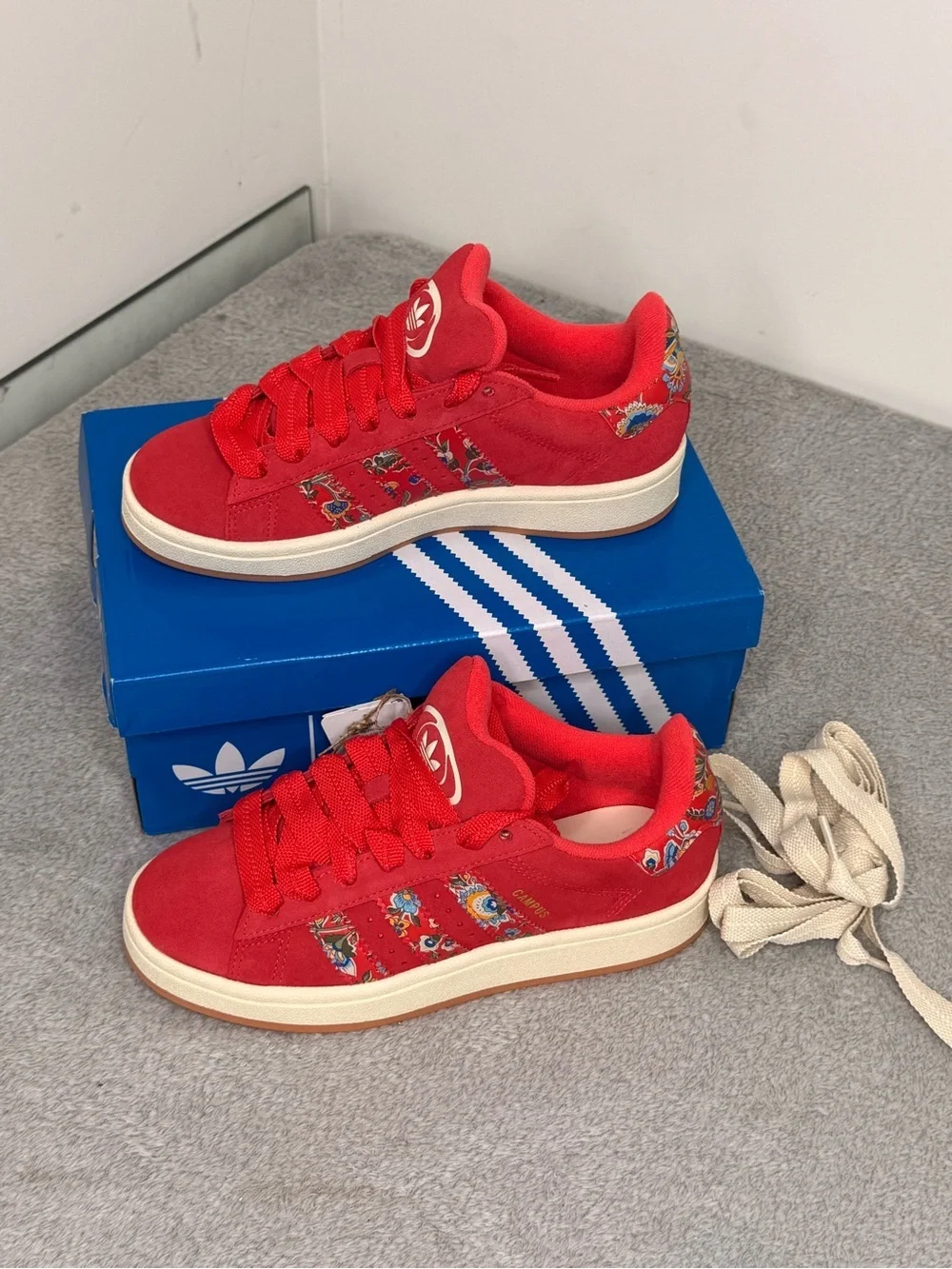 Adidas Campus 00s x Liberty London Floral Red Suede Sneaker Women’s 5.5 Rare NWT